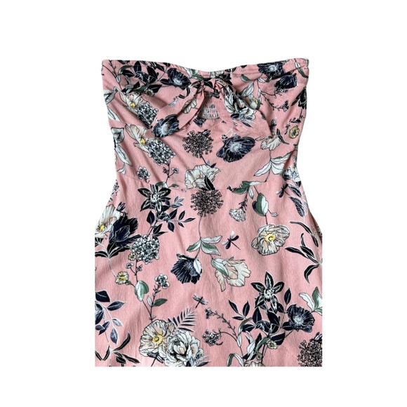 NWT Love, Fire Floral Pink Strapless Dress - Picture 1 of 4